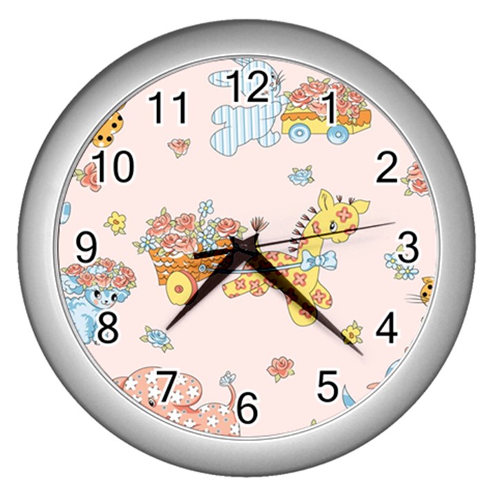 mohanad fa Wall Clock (Silver)