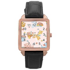 Mohanad Fa Rose Gold Leather Watch 