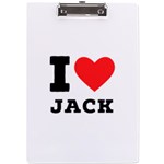 I love jack A4 Acrylic Clipboard Front