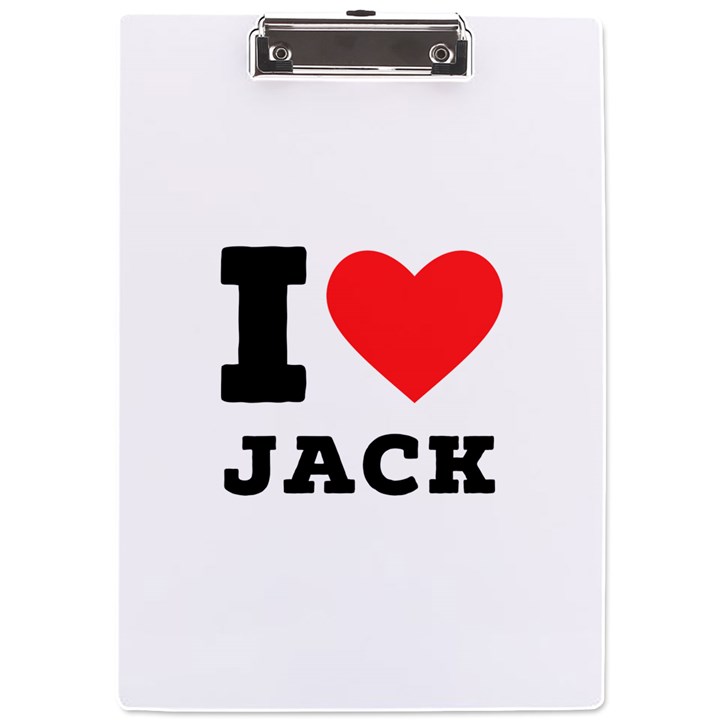 I love jack A4 Acrylic Clipboard