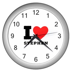 I Love Stephen Wall Clock (silver) by ilovewhateva