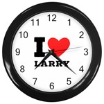 I love larry Wall Clock (Black) Front