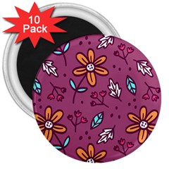 Flowers Petals Leaves Foliage 3  Magnets (10 Pack)  by Ravend