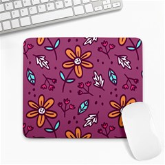 Flowers Petals Leaves Foliage Large Mousepad by Ravend