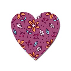 Flowers Petals Leaves Foliage Heart Magnet by Ravend