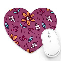 Flowers Petals Leaves Foliage Heart Mousepad by Ravend