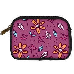 Flowers Petals Leaves Foliage Digital Camera Leather Case by Ravend