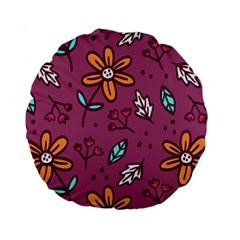 Flowers Petals Leaves Foliage Standard 15  Premium Round Cushions by Ravend