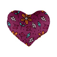 Flowers Petals Leaves Foliage Standard 16  Premium Heart Shape Cushions by Ravend