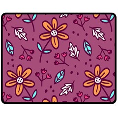 Flowers Petals Leaves Foliage Two Sides Fleece Blanket (medium) by Ravend