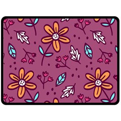 Flowers Petals Leaves Foliage Two Sides Fleece Blanket (large) by Ravend