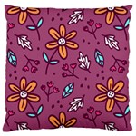 Flowers Petals Leaves Foliage Large Premium Plush Fleece Cushion Case (Two Sides) Back