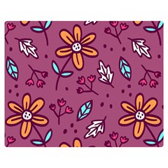 Flowers Petals Leaves Foliage Two Sides Premium Plush Fleece Blanket (medium) by Ravend