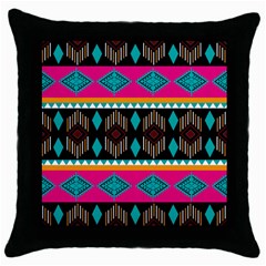 Abstract Art Pattern Design Vintage Throw Pillow Case (Black)