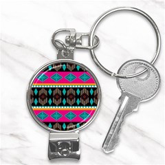 Abstract Art Pattern Design Vintage Nail Clippers Key Chain