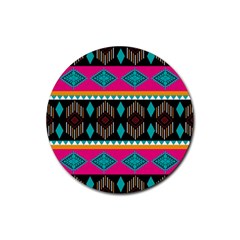 Abstract Art Pattern Design Vintage Rubber Round Coaster (4 pack)