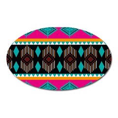 Abstract Art Pattern Design Vintage Oval Magnet