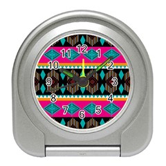 Abstract Art Pattern Design Vintage Travel Alarm Clock