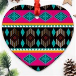 Abstract Art Pattern Design Vintage Heart Ornament (Two Sides) Front