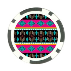 Abstract Art Pattern Design Vintage Poker Chip Card Guard