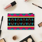 Abstract Art Pattern Design Vintage Cosmetic Bag (Small) Back