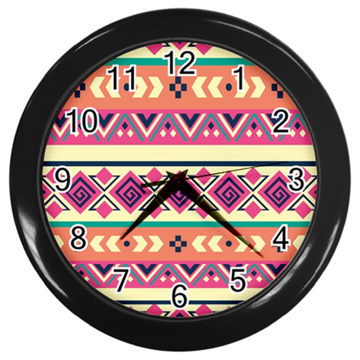 Unique Pattern Design Vintage Wall Clock (Black)