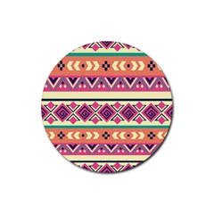 Unique Pattern Design Vintage Rubber Coaster (round) by Ravend