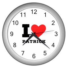 I Love Patrick  Wall Clock (silver) by ilovewhateva