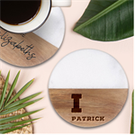 I love Patrick  Classic Marble Wood Coaster (Round)  Front