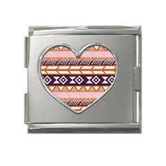 Print Pattern Design Vintage Mega Link Heart Italian Charm (18mm) by Ravend