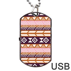 Print Pattern Design Vintage Dog Tag Usb Flash (two Sides) by Ravend