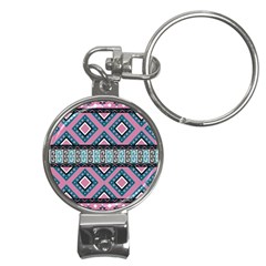 Pink Pattern Design Vintage Nail Clippers Key Chain by Ravend