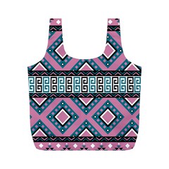 Pink Pattern Design Vintage Full Print Recycle Bag (m) by Ravend