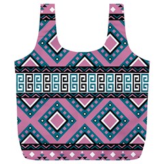 Pink Pattern Design Vintage Full Print Recycle Bag (xl) by Ravend