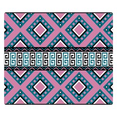 Pink Pattern Design Vintage Two Sides Premium Plush Fleece Blanket (small) by Ravend