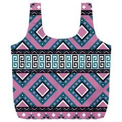 Pink Pattern Design Vintage Full Print Recycle Bag (xxl) by Ravend