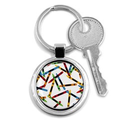 Crayons Color Pencils Stationary Key Chain (round) by Ravend