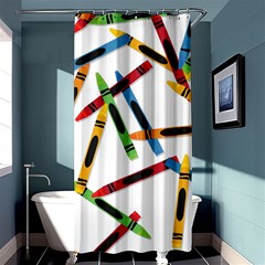 Crayons Color Pencils Stationary Shower Curtain 36  X 72  (stall)  by Ravend