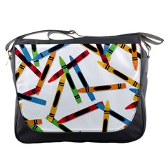 Crayons Color Pencils Stationary Messenger Bag by Ravend