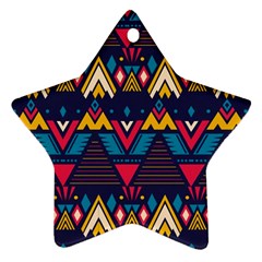 Pattern Colorful Aztec Star Ornament (two Sides) by Ravend