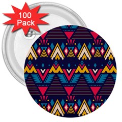 Pattern Colorful Aztec 3  Buttons (100 Pack)  by Ravend