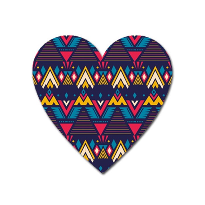 Pattern Colorful Aztec Heart Magnet