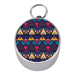 Pattern Colorful Aztec Mini Silver Compasses Front