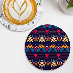 Pattern Colorful Aztec Uv Print Round Tile Coaster by Ravend