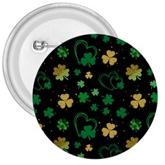 Clovers Flowers Clover Pat 3  Buttons by Ravend