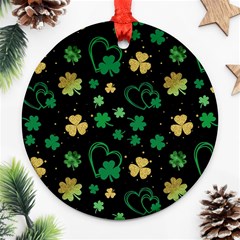 Clovers Flowers Clover Pat Ornament (round) by Ravend