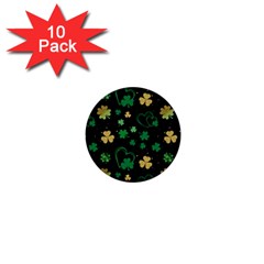 Clovers Flowers Clover Pat 1  Mini Buttons (10 Pack)  by Ravend