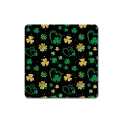 Clovers Flowers Clover Pat Square Magnet by Ravend