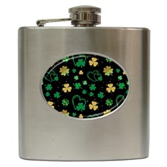 Clovers Flowers Clover Pat Hip Flask (6 Oz) by Ravend