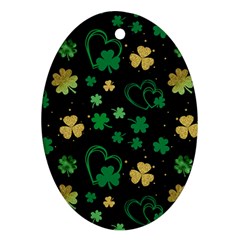 Clovers Flowers Clover Pat Oval Ornament (two Sides) by Ravend